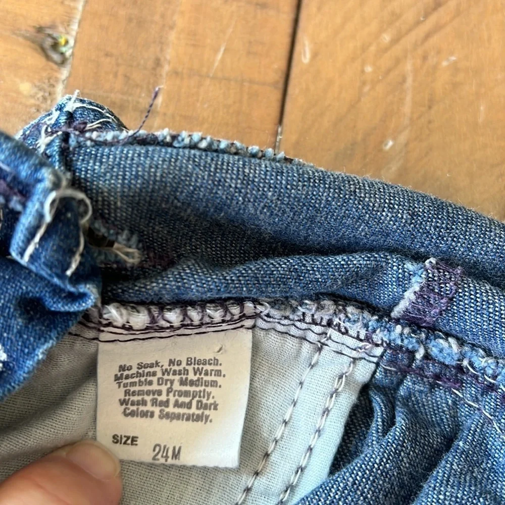 Oshkosh vintage floral eyelet pocket overalls